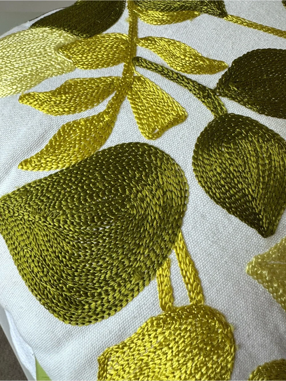 Kas Camilla Green Leaves Euro Shams Standard Shams Decor Pillow Set